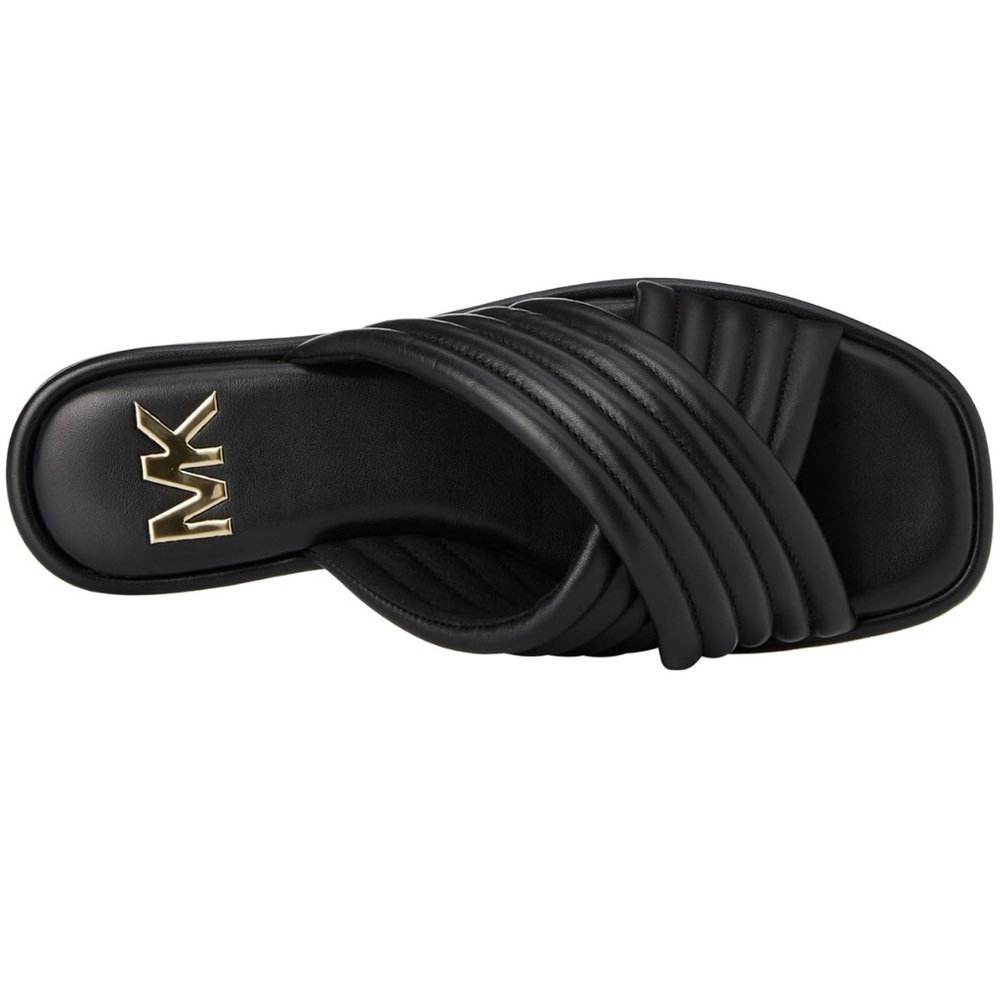 Michael Kors Black Quilted Slide Sandals